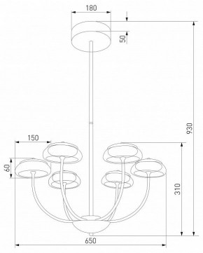 Люстра на штанге Eurosvet Fungo 50388 LED черный в Челябинске - cheliabinsk.ok-mebel.com | фото 4