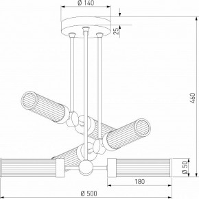 Люстра на штанге Eurosvet Oriens 60166/6 латунь в Челябинске - cheliabinsk.ok-mebel.com | фото 5