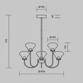 Люстра на штанге Maytoni Dynasty MOD402PL-L20BS3K в Челябинске - cheliabinsk.ok-mebel.com | фото 6