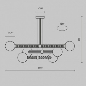 Люстра на штанге Maytoni Teatro MOD287PL-06BS в Челябинске - cheliabinsk.ok-mebel.com | фото 3