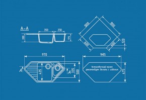 Мойка кухонная ULGRAN U-409 (970*500) в Челябинске - cheliabinsk.ok-mebel.com | фото 2