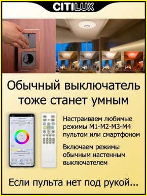 Накладной светильник Citilux Диамант Смарт CL713A30G в Челябинске - cheliabinsk.ok-mebel.com | фото 6