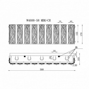 Накладной светильник iLamp Panorama W4688-58 MBK+CR в Челябинске - cheliabinsk.ok-mebel.com | фото 2
