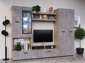 Нэнси New Центральная секция (ЛДСП) Бетон светлый/Сонома в Челябинске - cheliabinsk.ok-mebel.com | фото 2
