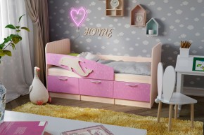 Кровать Дельфин 1,9 (Белый/Ламарти розовый) в Челябинске - cheliabinsk.ok-mebel.com | фото 2