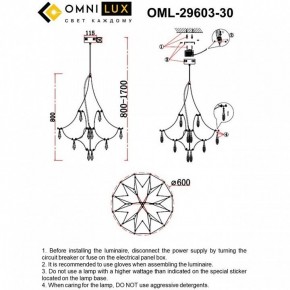 Подвесная люстра Omnilux Perelli OML-29603-30 в Челябинске - cheliabinsk.ok-mebel.com | фото 10