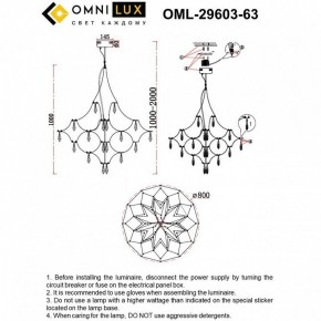 Подвесная люстра Omnilux Perelli OML-29603-63 в Челябинске - cheliabinsk.ok-mebel.com | фото 8