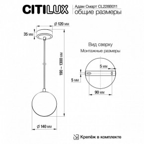 Подвесной светильник Citilux Адам Смарт CL228B011 в Челябинске - cheliabinsk.ok-mebel.com | фото 5