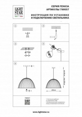 Подвесной светильник Lightstar Fenicia 799557 в Челябинске - cheliabinsk.ok-mebel.com | фото 4