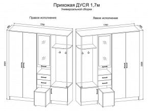 Прихожая Дуся 1.7 УНИ (Дуб Бунратти/Цемент) в Челябинске - cheliabinsk.ok-mebel.com | фото 2