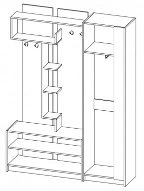 Прихожая Марица Модульная (ЯШ темный/ светлый) в Челябинске - cheliabinsk.ok-mebel.com | фото 3