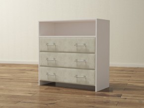 PROxSON Комод Varna (ЛДСП Белая+ткань Белый/Savana Milk (молочный)) 90x40 в Челябинске - cheliabinsk.ok-mebel.com | фото
