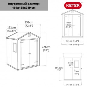 Сарай Манор 6x5DD (Manor 6x5DD) cерый/белый в Челябинске - cheliabinsk.ok-mebel.com | фото 2