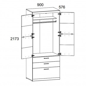 Шкаф 2D3S OSKAR , цвет дуб Санремо в Челябинске - cheliabinsk.ok-mebel.com | фото 3