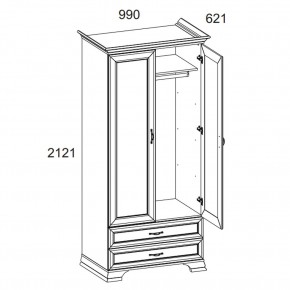 Шкаф 2DG2S, TIFFANY, цвет вудлайн кремовый в Челябинске - cheliabinsk.ok-mebel.com | фото 3