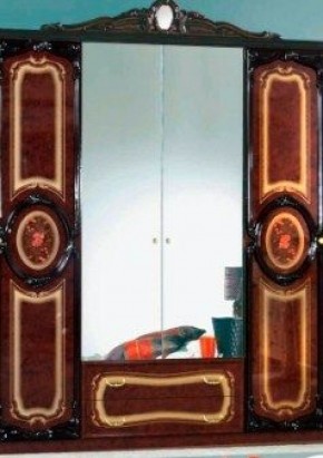 Шкаф 4-х дверный с зеркалами (01.144) Роза (могано) в Челябинске - cheliabinsk.ok-mebel.com | фото