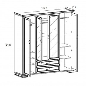 Шкаф 4D2S Z , MONAKO, цвет Сосна винтаж в Челябинске - cheliabinsk.ok-mebel.com | фото