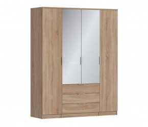 Шкаф 4х дверный с зеркалами Николь СБ-2595/1 (Дуб Сонома) в Челябинске - cheliabinsk.ok-mebel.com | фото