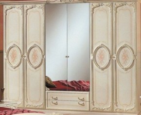 Шкаф 6-и дверный с зеркалами (01.146) Роза (беж) в Челябинске - cheliabinsk.ok-mebel.com | фото
