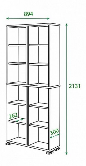 Шкаф книжный Домино ПУ-30-3 в Челябинске - cheliabinsk.ok-mebel.com | фото 2