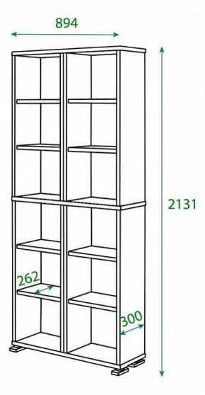 Шкаф книжный Домино ПУ-30-3 в Челябинске - cheliabinsk.ok-mebel.com | фото 2