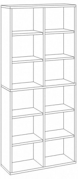 Шкаф книжный Домино СУ(ш2в2)+4ФГ в Челябинске - cheliabinsk.ok-mebel.com | фото 2