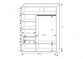 Шкаф-купе 1500 серии NEW CLASSIC K2+K2+B2+PL2(2 ящика+1 штанга+1 полка) профиль «Капучино» в Челябинске - cheliabinsk.ok-mebel.com | фото 3