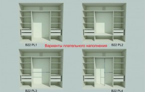 Шкаф-купе 2450 серии NEW CLASSIC K6Z+K1+K6+B22+PL2 (по 2 ящика лев/прав+1 штанга+1 полка) профиль «Капучино» в Челябинске - cheliabinsk.ok-mebel.com | фото 6