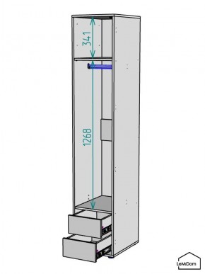 Шкаф Linnea MHR-1-3 2050х400х510 (ДВ-М 11.1.25) в Челябинске - cheliabinsk.ok-mebel.com | фото 3