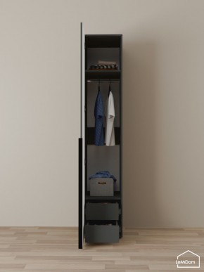 Шкаф Linnea MHR-1-3 2050х400х510 (Графит-М 11.1.25) в Челябинске - cheliabinsk.ok-mebel.com | фото 3