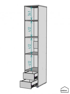 Шкаф Linnea MHR-1-4 2050х400х510 (ДВ-М 11.1.25) в Челябинске - cheliabinsk.ok-mebel.com | фото 3