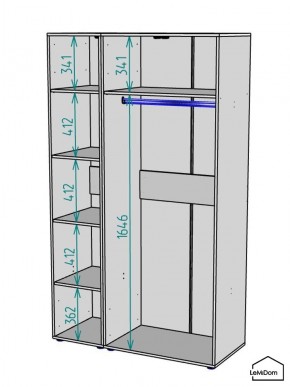 Шкаф Linnea MHR-3-1 2050х1200х510 (ДВ-М 11.1.25) в Челябинске - cheliabinsk.ok-mebel.com | фото 3