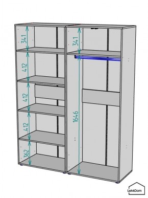 Шкаф Linnea MHR-4-1 2050х1600х510 (Белый-М 11.1.2) в Челябинске - cheliabinsk.ok-mebel.com | фото 3