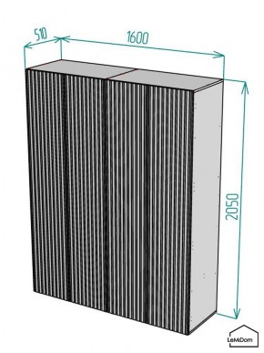 Шкаф Linnea MHR-4-2 2050х1600х510 (ДВ-М 11.1.25) в Челябинске - cheliabinsk.ok-mebel.com | фото 2