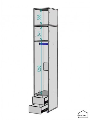 Шкаф с антресолью Linnea MHR-1A-3 2450х400х510 (ДВ-М 11.1.25) в Челябинске - cheliabinsk.ok-mebel.com | фото 3