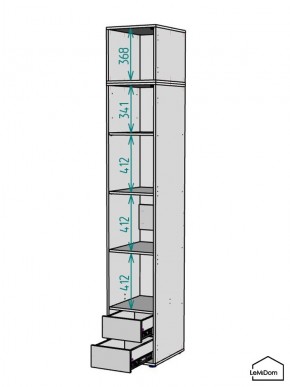 Шкаф с антресолью Linnea MHR-1A-4 2450х400х510 (ДВ-М 11.1.25) в Челябинске - cheliabinsk.ok-mebel.com | фото 3
