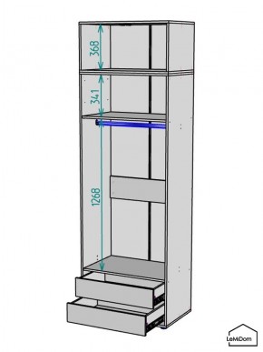 Шкаф с антресолью Linnea MHR-2A-3 2450х800х510 (ДВ-М 11.1.25) в Челябинске - cheliabinsk.ok-mebel.com | фото 3