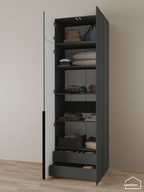 Шкаф с антресолью Linnea MHR-2A-3 2450х800х510 (Графит-М 11.1.25) в Челябинске - cheliabinsk.ok-mebel.com | фото 6