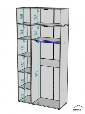 Шкаф с антресолью Linnea MHR-3A-1 2450х1200х510 (ДВ-М 11.1.25) в Челябинске - cheliabinsk.ok-mebel.com | фото 3