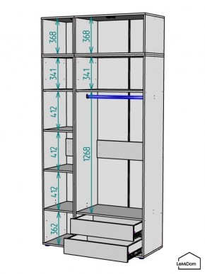 Шкаф с антресолью Linnea MHR-3A-2 2450х1200х510 (ДВ-М 11.1.25) в Челябинске - cheliabinsk.ok-mebel.com | фото 3