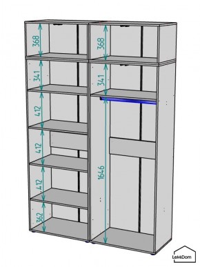 Шкаф с антресолью Linnea MHR-4A-1 2450х1600х510 (Графит-М 11.1.25) в Челябинске - cheliabinsk.ok-mebel.com | фото 3