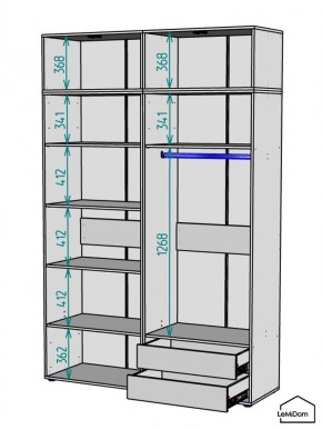 Шкаф с антресолью Linnea MHR-4A-2 2450х1600х510 (Графит-М 11.1.25) в Челябинске - cheliabinsk.ok-mebel.com | фото 3