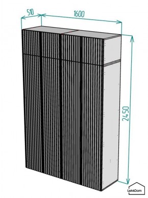 Шкаф с антресолью Linnea MHR-4POA-1 2450х1600х510 (Белый-М 11.1.1) в Челябинске - cheliabinsk.ok-mebel.com | фото 2