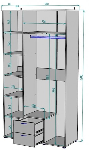 Шкаф с зеркалом Ольга H54_M в Челябинске - cheliabinsk.ok-mebel.com | фото 2