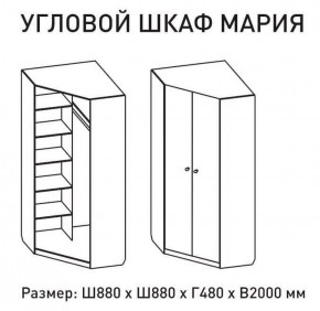 Шкаф угловой Мария 880*880 (ЛДСП 1 кат.) в Челябинске - cheliabinsk.ok-mebel.com | фото 2