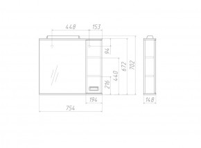 Шкаф-зеркало Cube 75 Эл. Правый Домино (DC5009HZ) в Челябинске - cheliabinsk.ok-mebel.com | фото 3