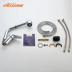 Смеситель для кухни Accoona A5410 с вытягивающейся лейкой в Челябинске - cheliabinsk.ok-mebel.com | фото 3