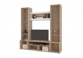 Стенка АНТАЛИЯ 2 (Сонома/Белый софт) в Челябинске - cheliabinsk.ok-mebel.com | фото 2