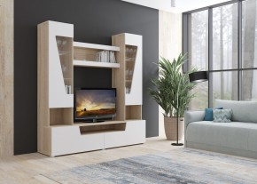 Стенка АНТАЛИЯ 2 (Сонома/Белый софт) в Челябинске - cheliabinsk.ok-mebel.com | фото 3