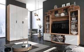 Стенка Виста (Белый глянец/Дуб крафт) в Челябинске - cheliabinsk.ok-mebel.com | фото 3